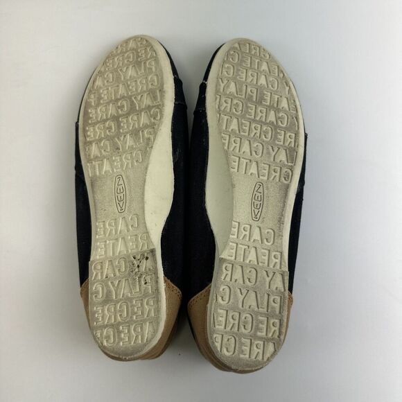 Keen Cortona Ballet Flat Vegan Black Canvas Fabric Slip On 1010308 Round Women 9 - Picture 11 of 12